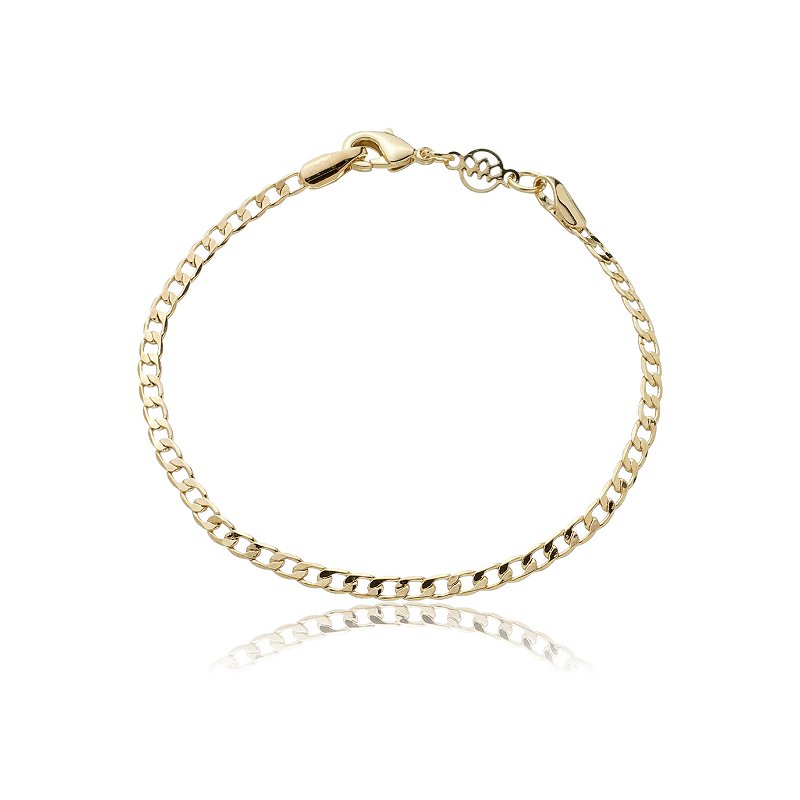 Pulseira infantil Grumet folheada a ouro 18k 15cm