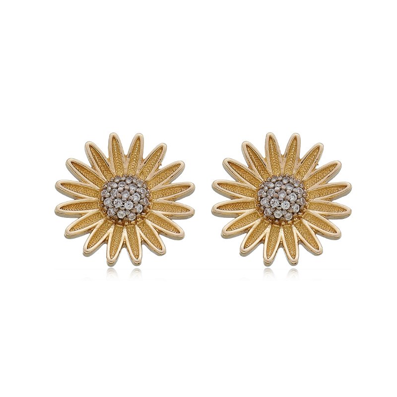 Brinco Margarida folheado a ouro 18k