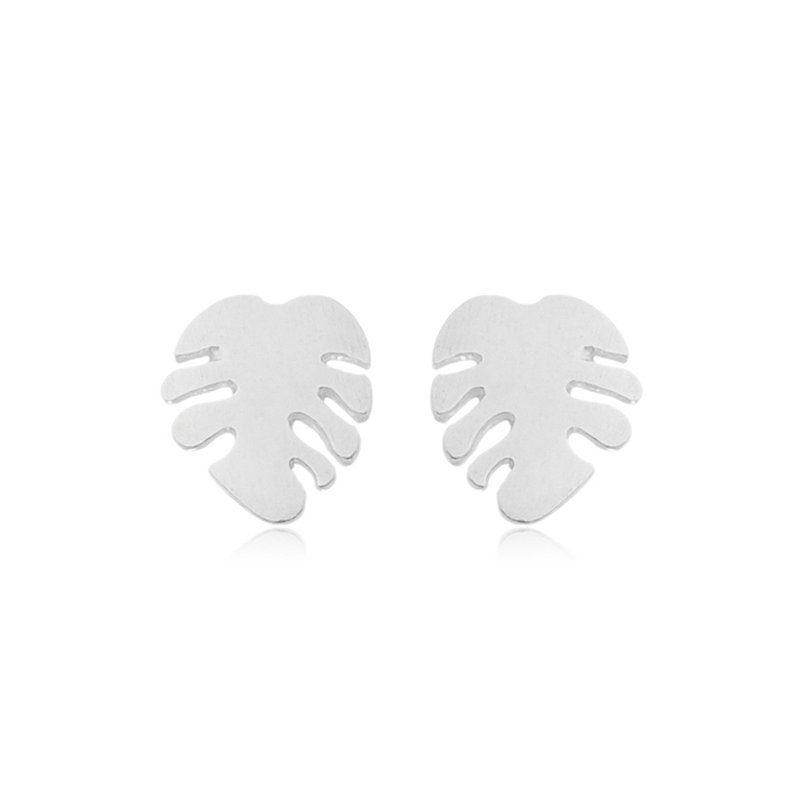 Brinco folha em prata 925