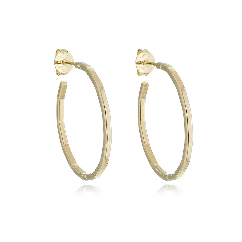 Meia argola folheada a ouro 18k