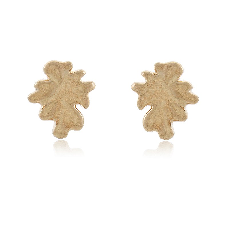 Brinco orgânico folheado a ouro 18k