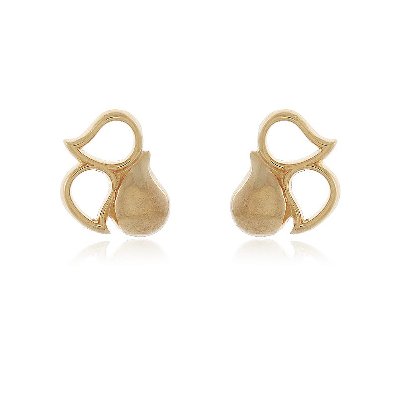 Brinco 3 gotas folheado a ouro 18k