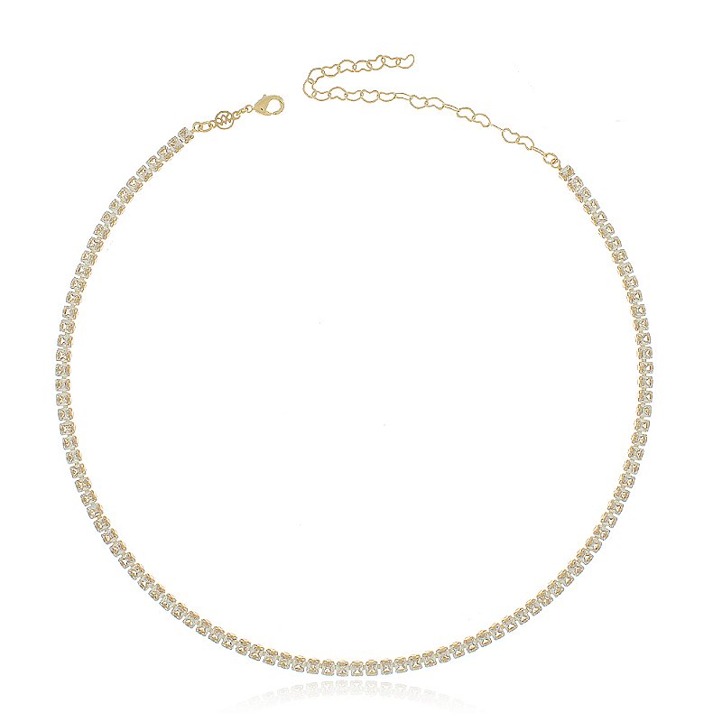 Choker Riviera folheada a ouro 18k