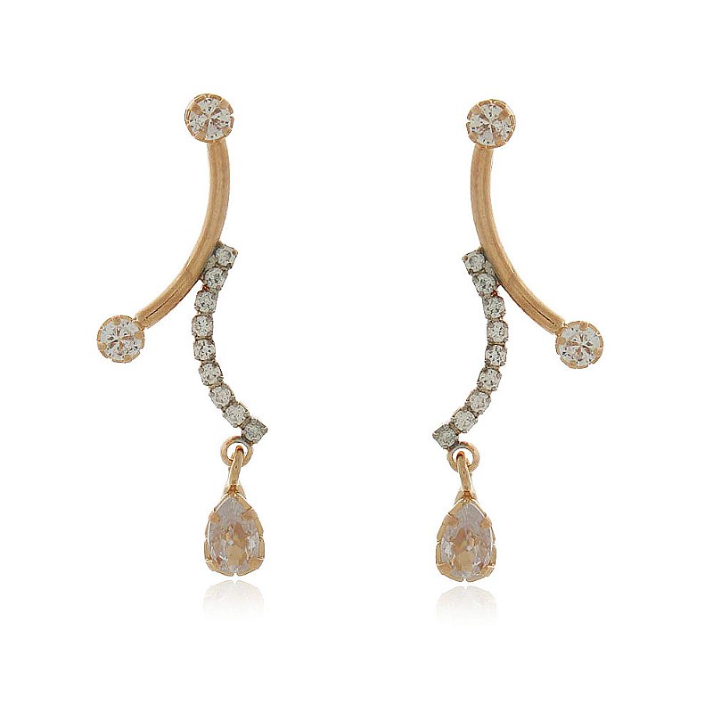 Brinco gota folheado a ouro 18k