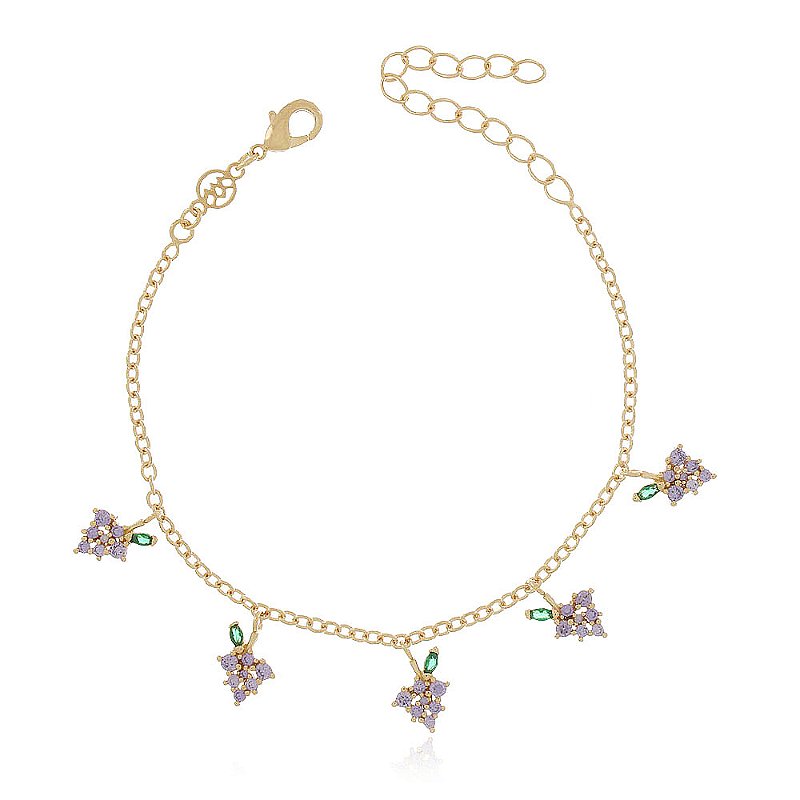 Pulseira infantil folheada a ouro 18k 15cm