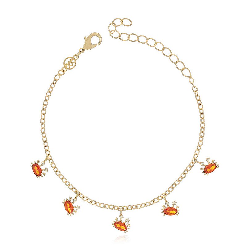 Pulseira infantil folheada a ouro 18k 15cm