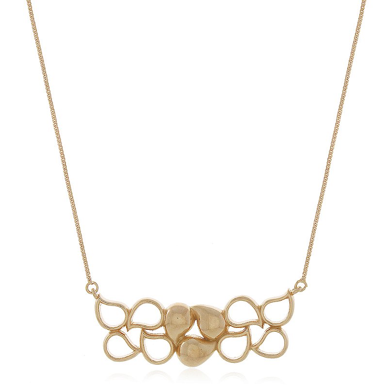 Gargantilha gotas folheada a ouro 18k