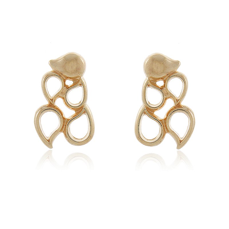 Brinco gotas folheado a ouro 18k