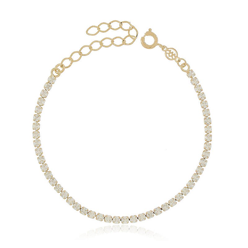 Pulseira Riviera folheada a ouro 18k 17cm