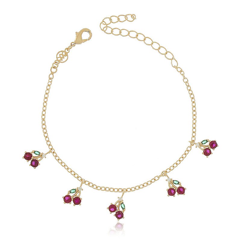 Pulseira infantil folheada a ouro 18k 15cm