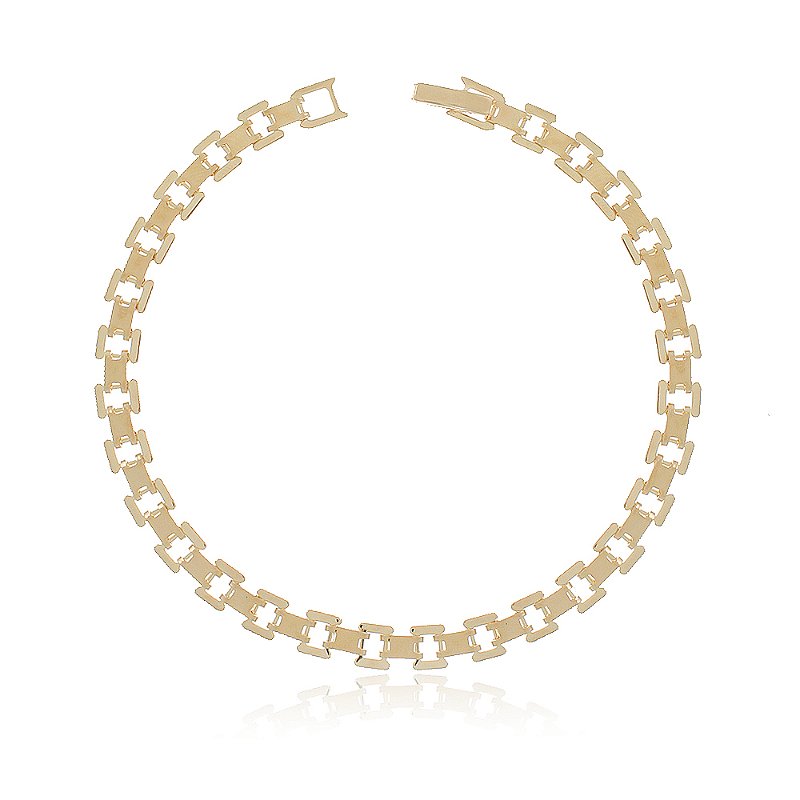 Pulseira trabalhada folheada a ouro 18k 19cm
