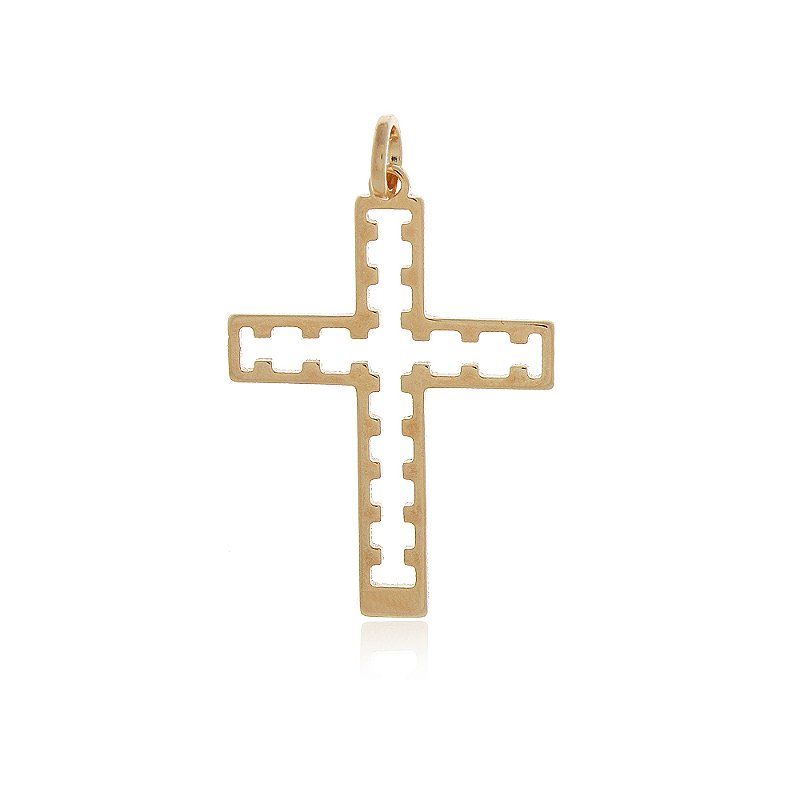 Pingente Cruz folheado a ouro 18k