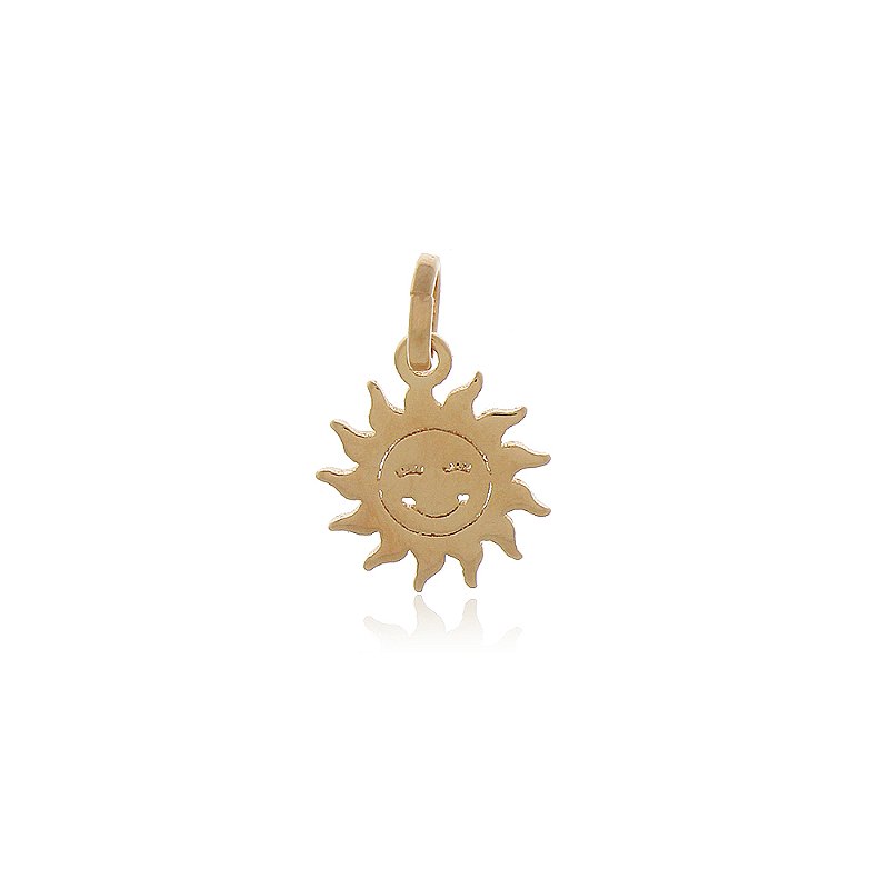 Pingente Sol folheado a ouro 18k