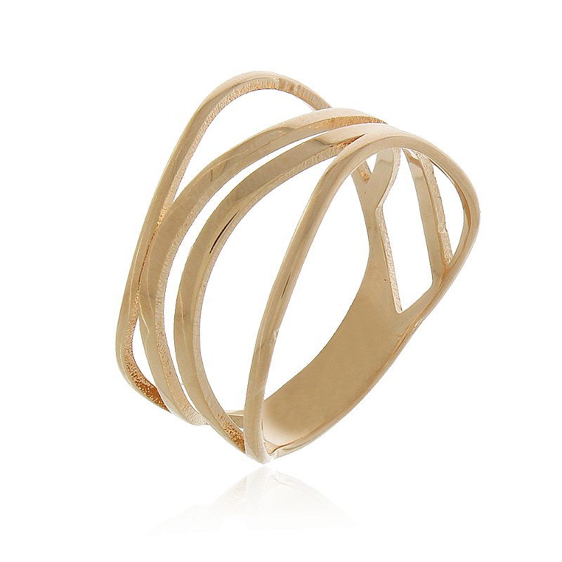 Anel vazado folheado a ouro 18k