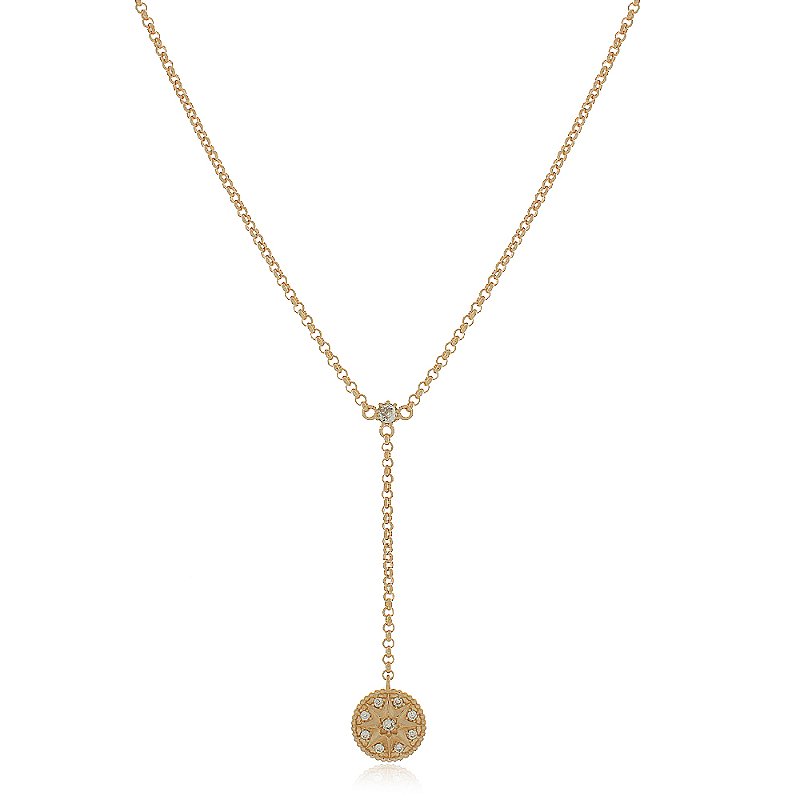 Gargantilha com zircônias folheada a ouro 18k