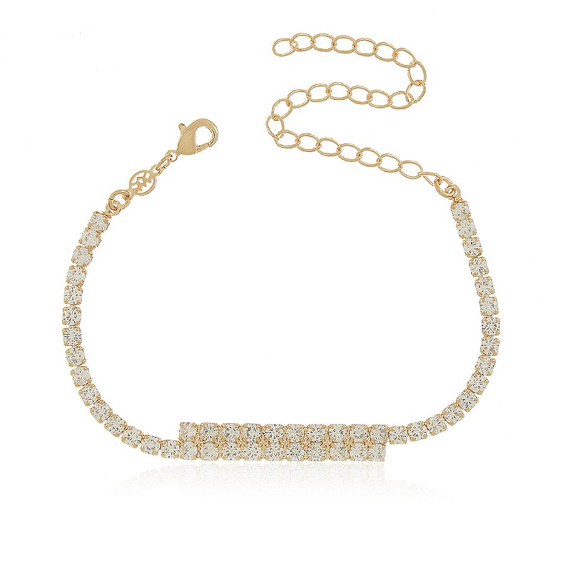 Pulseira Riviera com zircônias folheada ouro 18k