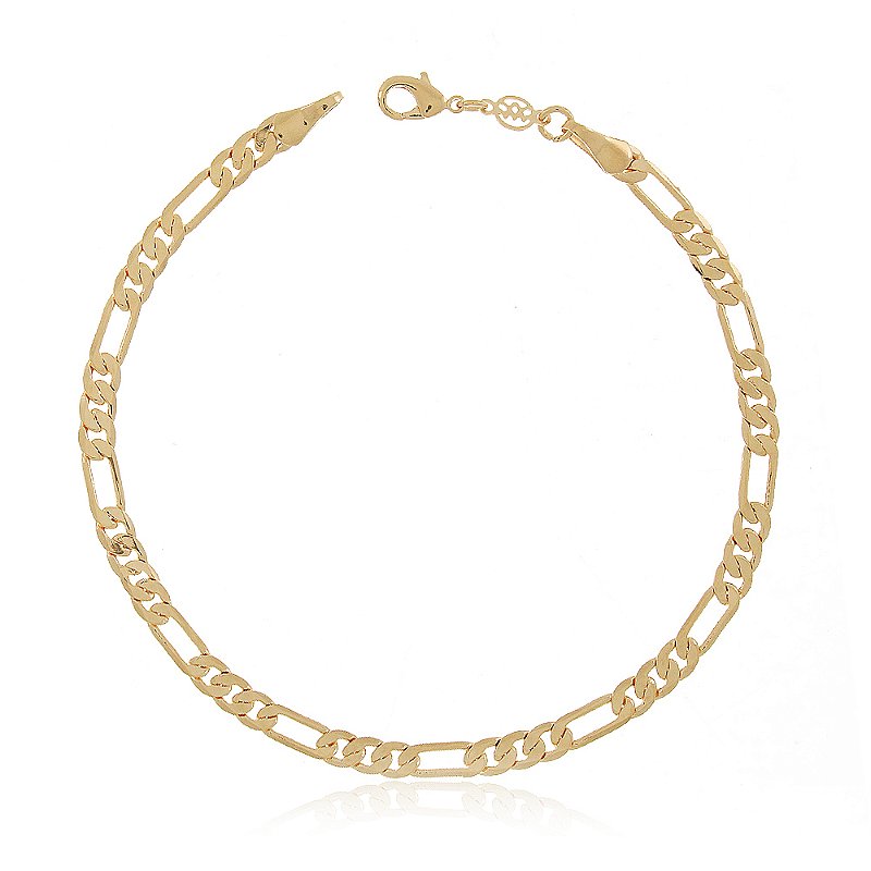 Pulseira 3X1 folheada a ouro 18k 23cm