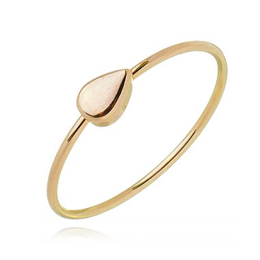 Anel gota lisa folheado a ouro 18k