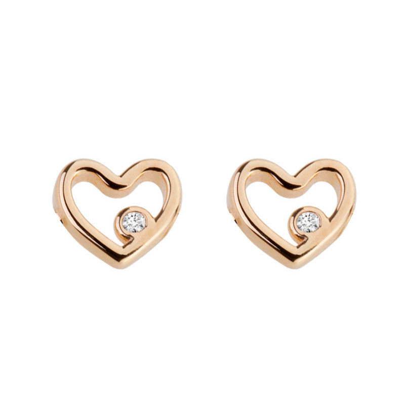 BRINCO CORAÇÃO COM BRILHANTE OURO 18K AU74/8/90