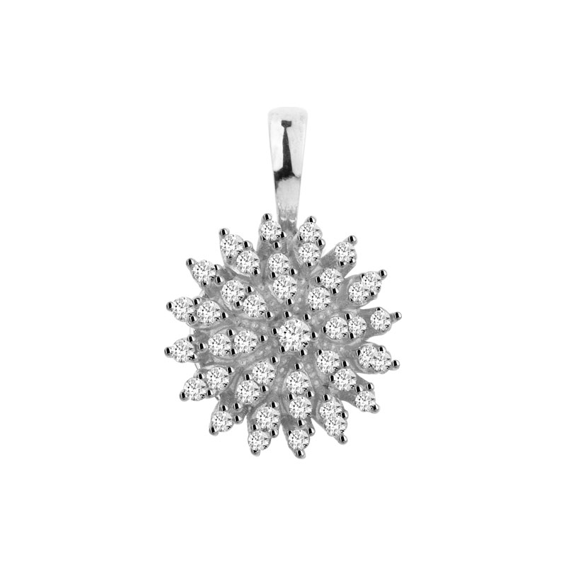 PINGENTE CHUVEIRO CRAVEJADO COM BRILHANTES OURO BRANCO 18K AU74/17/90