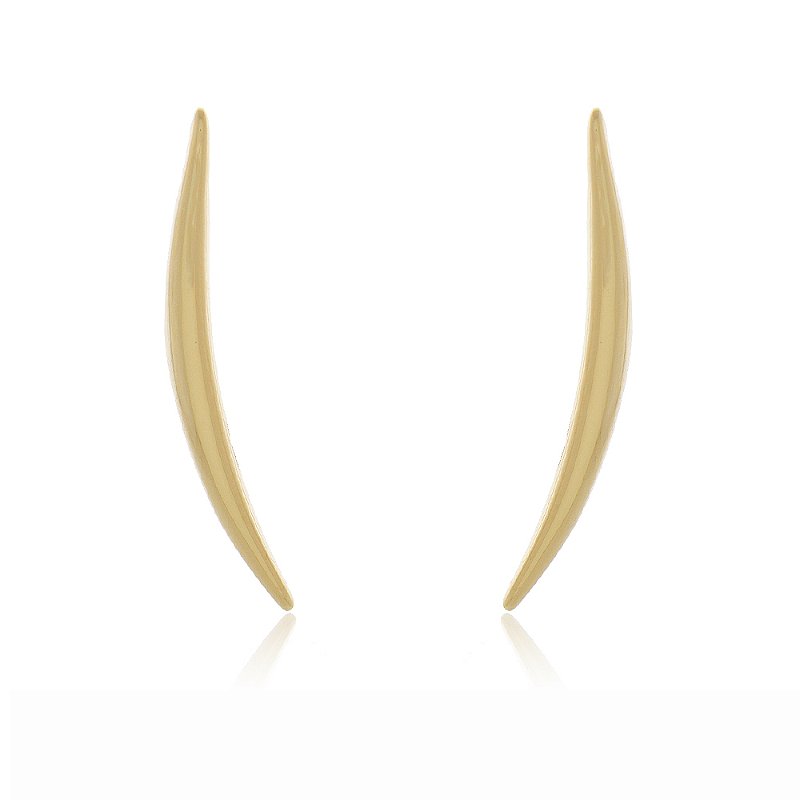 Brinco gomo liso folheado a ouro 18k