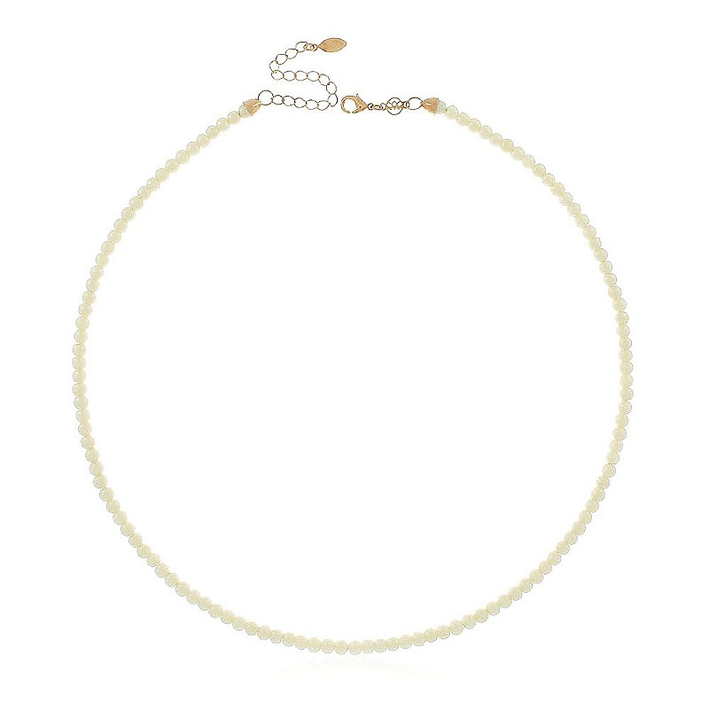 Colar pérola arroz sintética folheada a ouro 18k