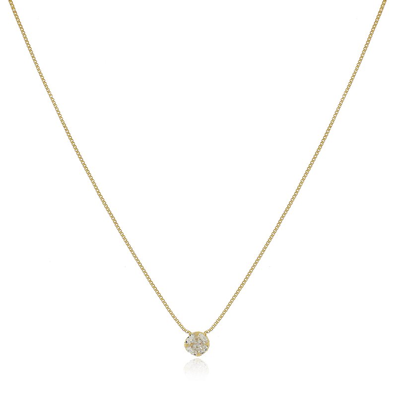 Gargantilha ponto de luz folheada a ouro 18k