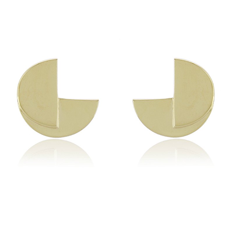 Brinco liso folheado a ouro 18k