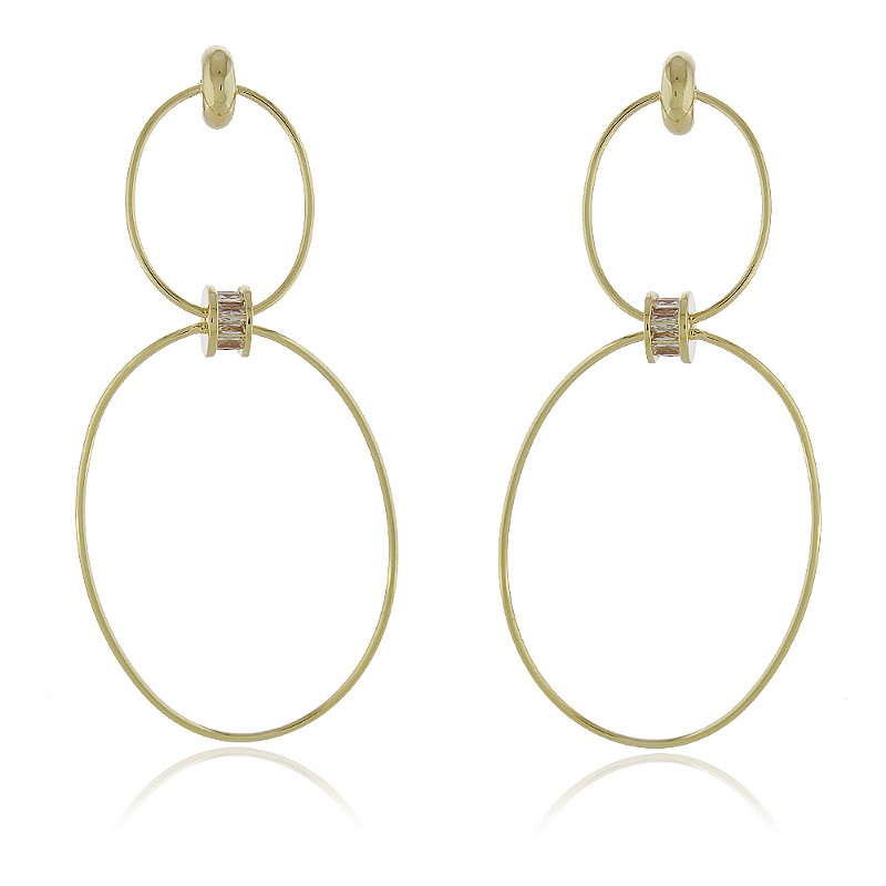 Brinco elos folheado a ouro 18k