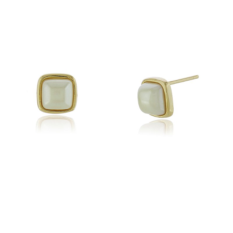 Brinco pérola folheado a ouro 18k