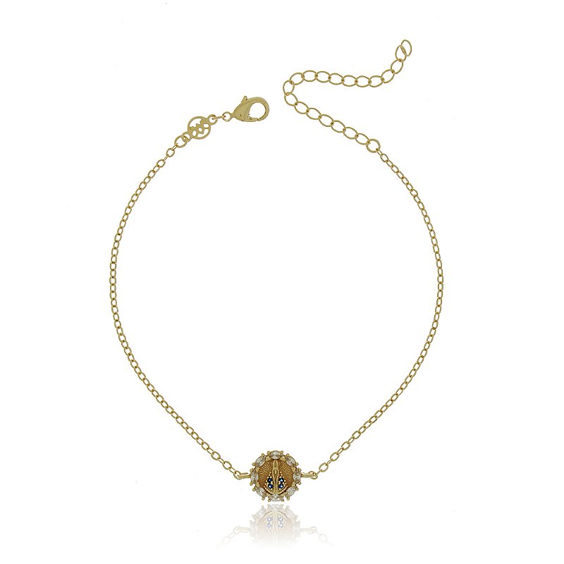 Pulseira Nossa Sra. Aparecida folheada a ouro 18k