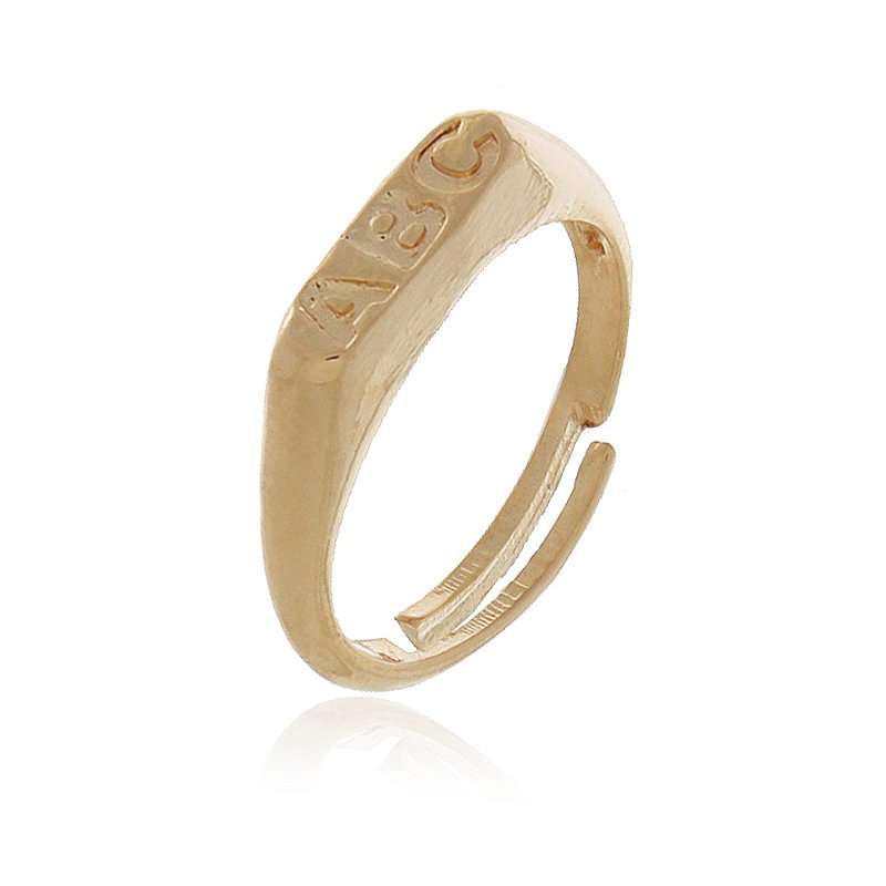 Anel infantil ABC folheado a ouro 18k
