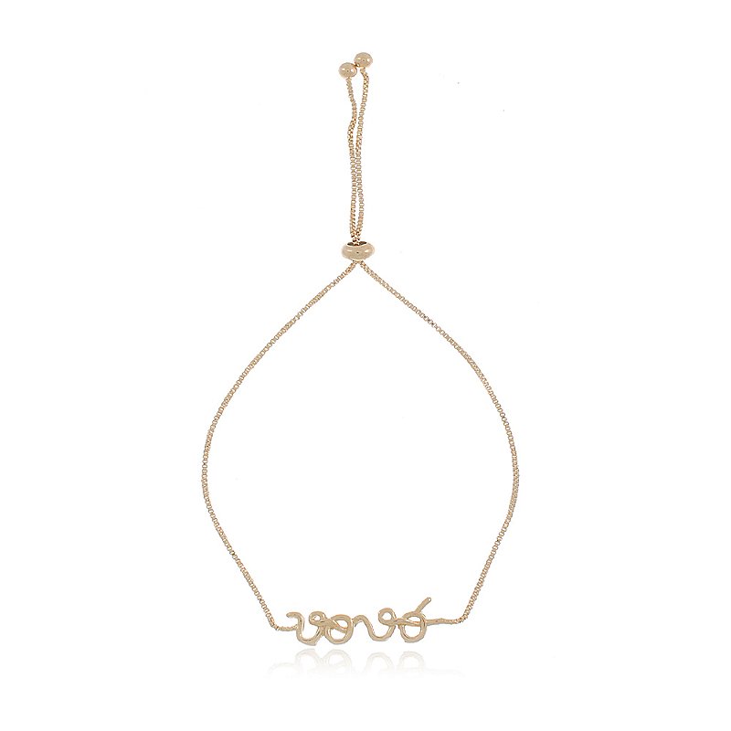 Pulseira vovó regulável folheada a ouro 18k