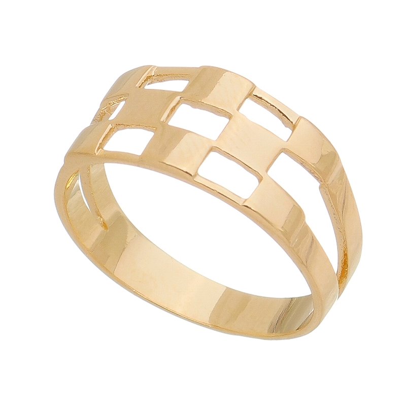 Anel vazado folheado a ouro 18k