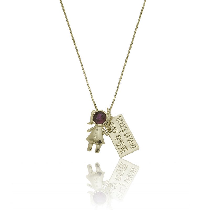 Gargantilha Mãe de menina folheada a ouro 18k