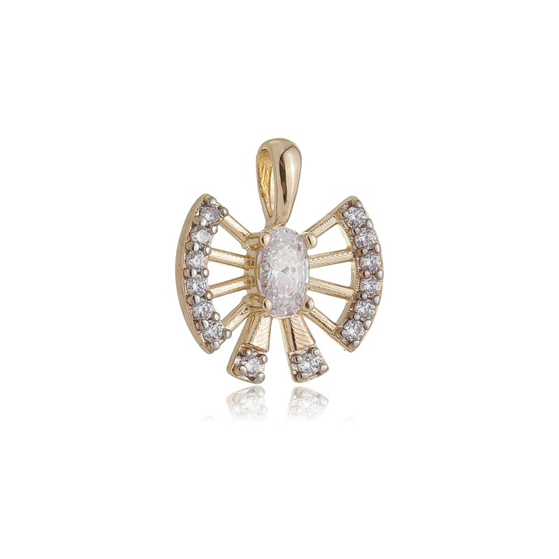 Pingente com zircônias folheado a ouro 18k