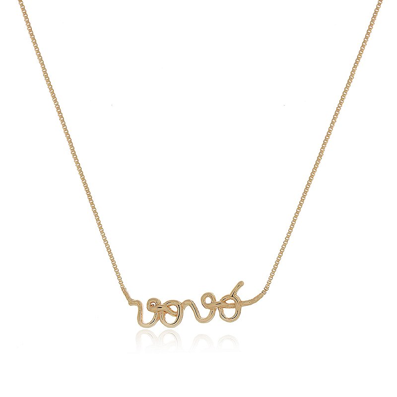 Gargantilha vovó folheada a ouro 18k