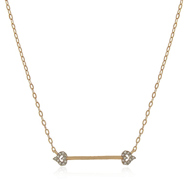 Gargantilha 2 corações folheada a ouro 18k