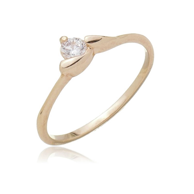 Anel infantil com zircônia folheado a ouro 18k