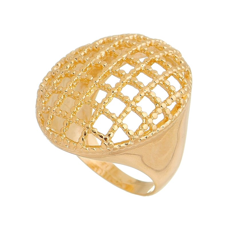Anel tela largo folheado a ouro 18k