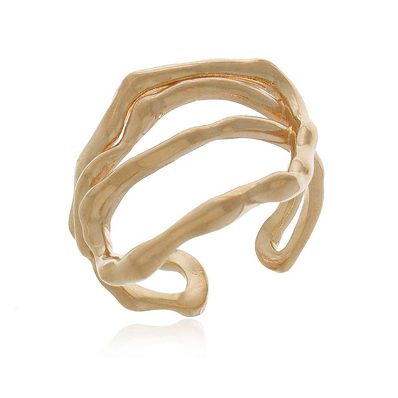 Anel orgânico folheado a ouro 18k