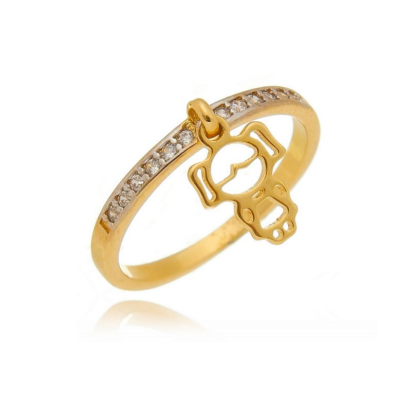 Anel menina folheado a ouro 18k