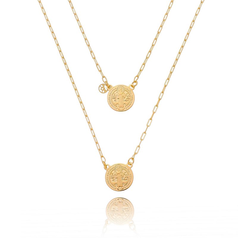 Escapulário folheado a ouro 18k 70cm