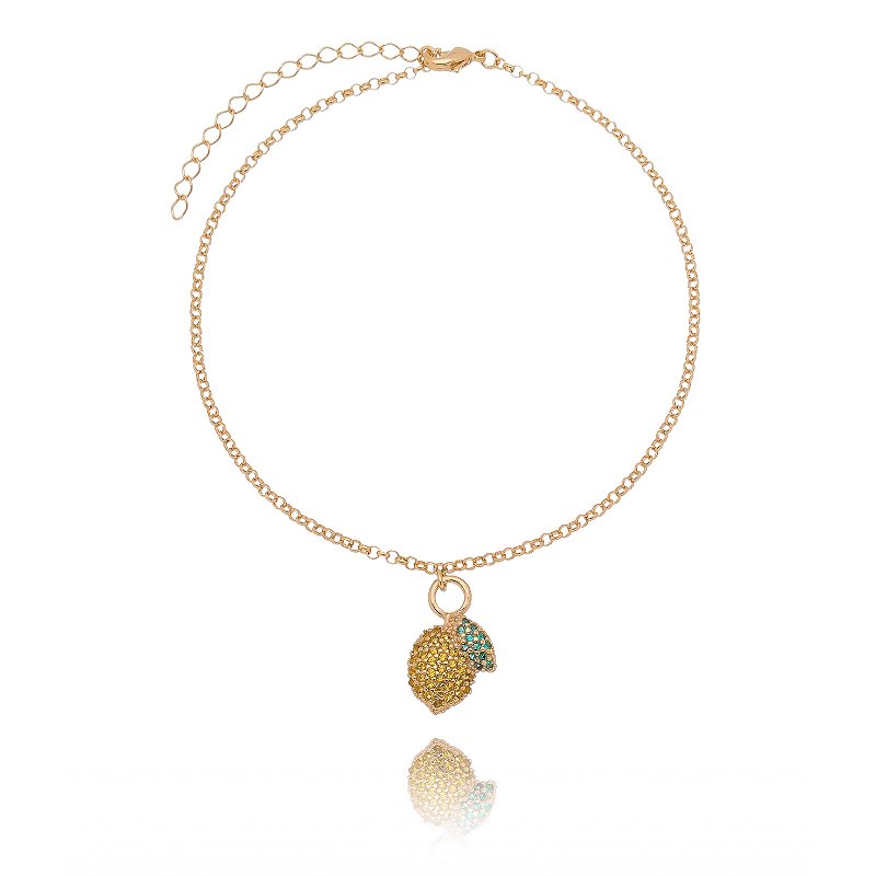 Tornozeleira Limão folheada a ouro 18k