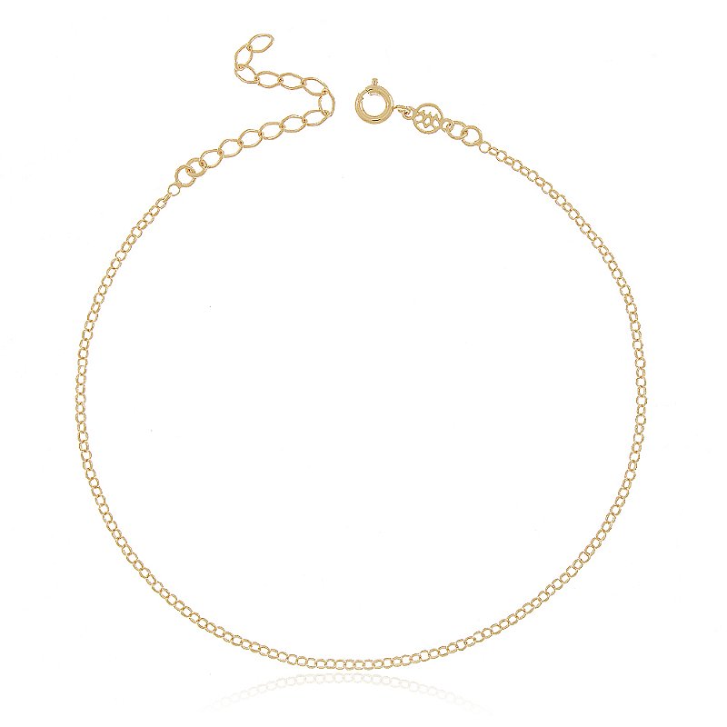 Tornozeleira folheada a ouro 18k 24cm