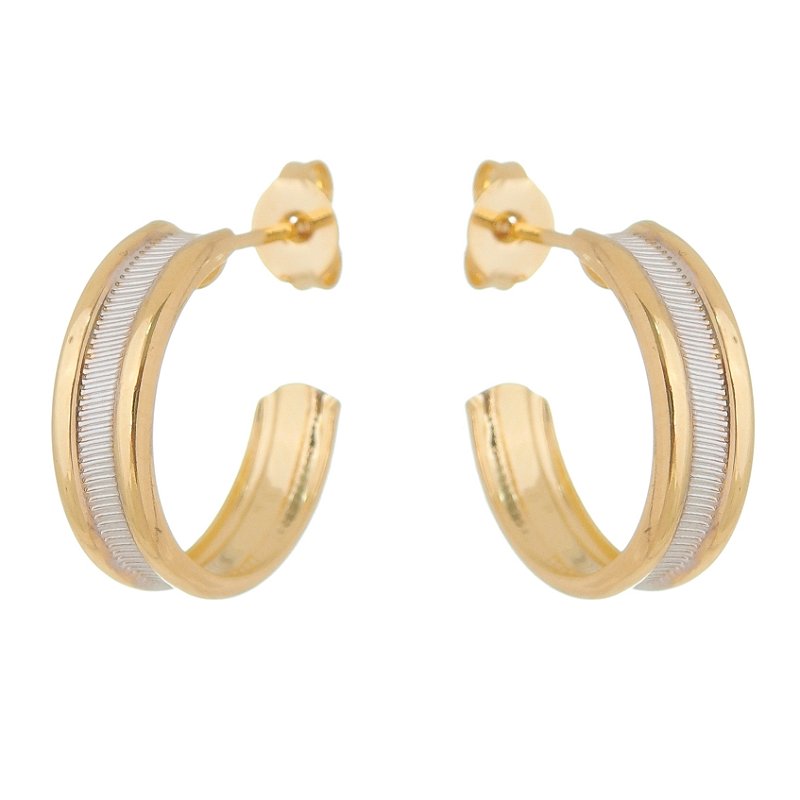 ARGOLA MISTA SEM PEDRAS FOLHEADA A OURO 18K