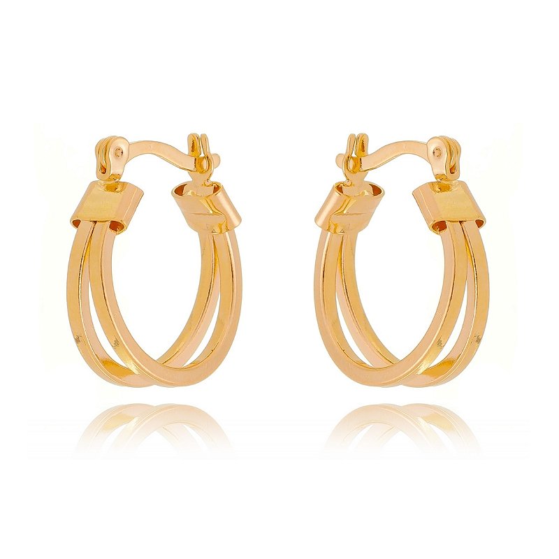 Argola lisa folheada a ouro 18k