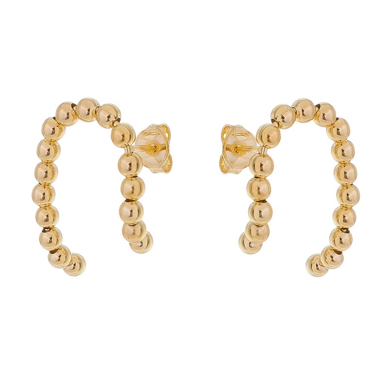 Brinco bolas folheado a ouro 18k