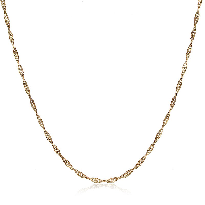 Corrente Singapura folheada a ouro 18k 50cm