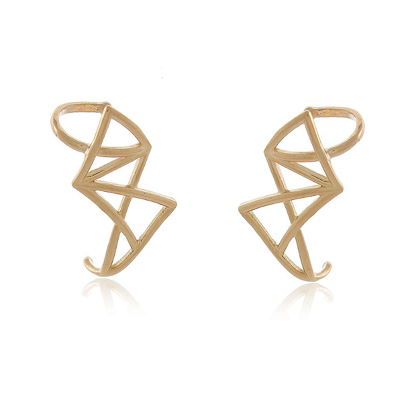 Brinco Ear Cuff folheado a ouro 18k
